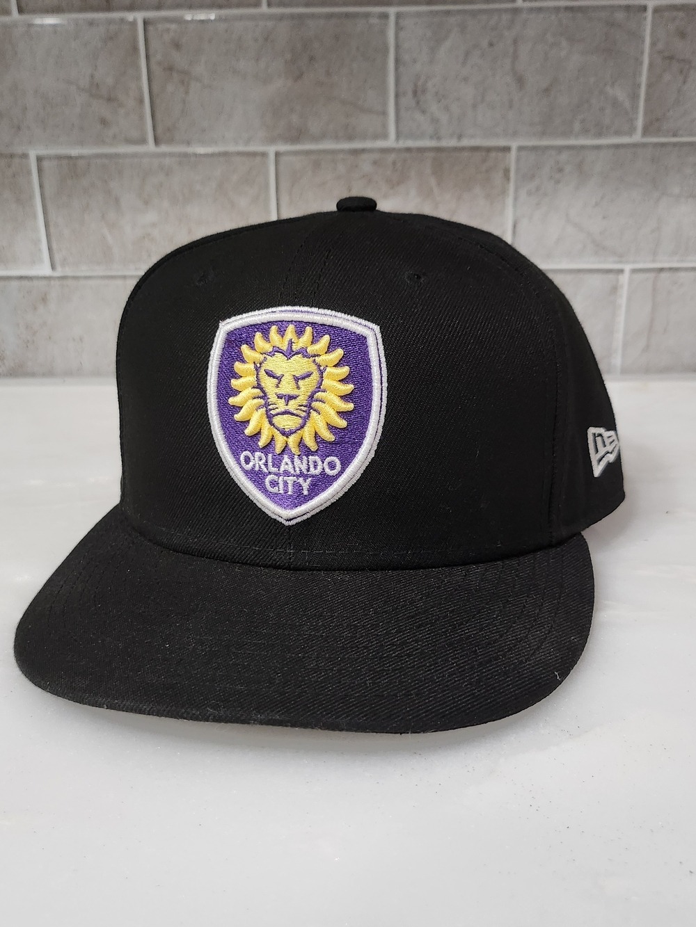 Orlando City Soccer Black New Era Flat Brim 59fifty Fitted Hat
